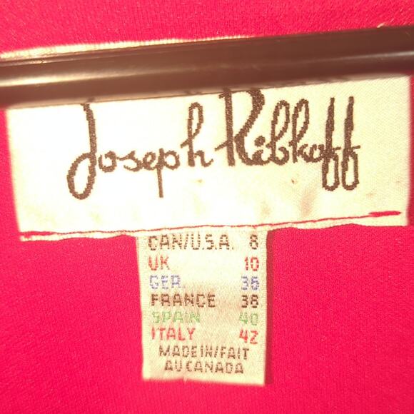 Joseph Ribkoff 8 Red Cold Shoulder Ruffle Midi Dress Women's Cocktail Canada - Picture 2 of 5